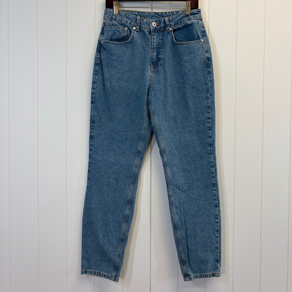 Ragged Jeans Streetwear Classic Denim Mom Jeans Women Size 30 Blue Indie Grunge